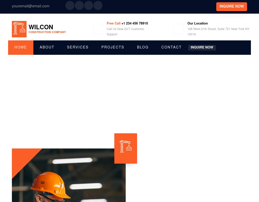 寬屏Bootstrap4建筑工程類企業展示網站模板