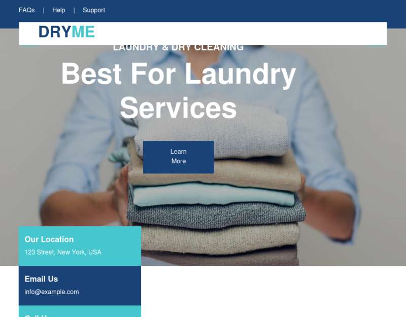 蓝色响应式洗衣和干洗服务网站整站模板