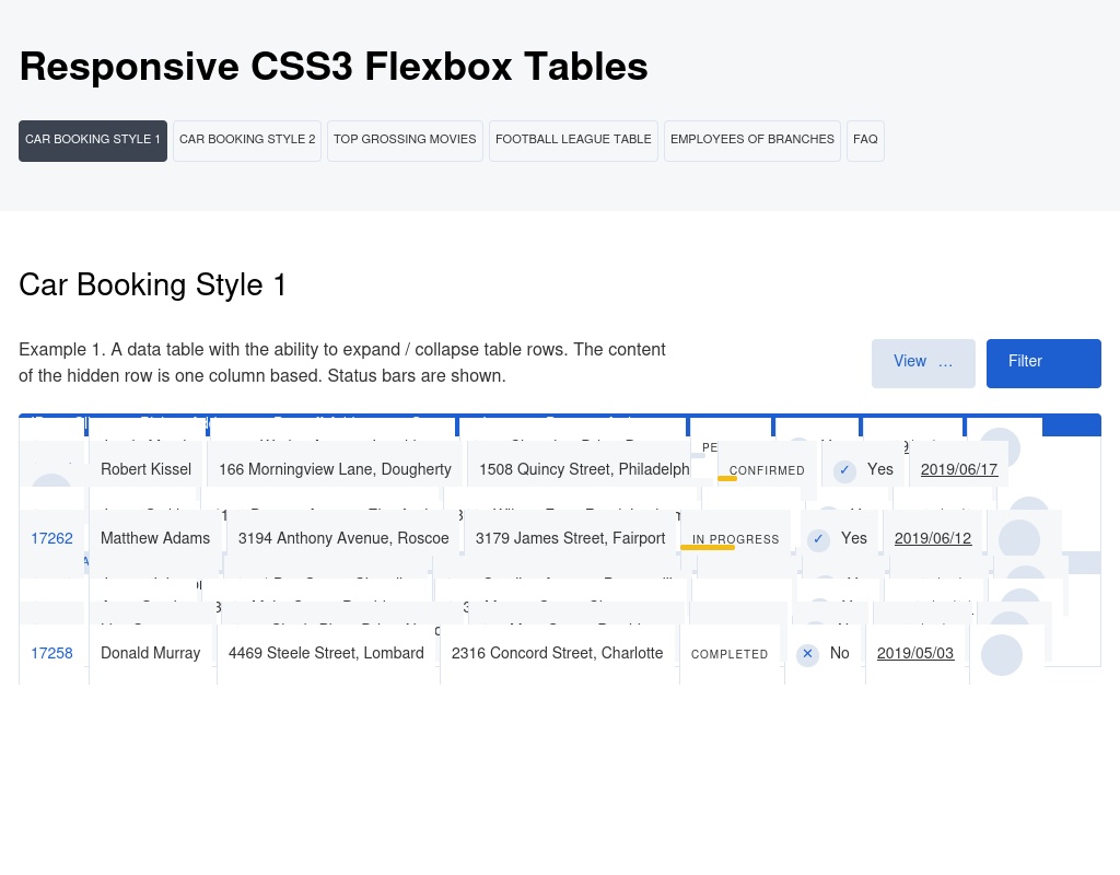 實(shí)用的響應(yīng)式css3表格樣式插件