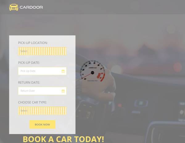 黄色炫酷HTML汽车租赁平台网站模板