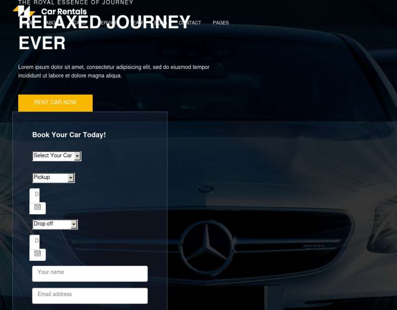 现代简洁html在线预订汽车租赁网站模板