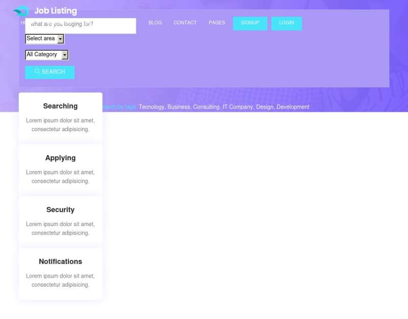 紫色扁平的求职招聘网站模板html