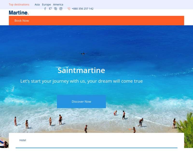 蓝色全屏响应式旅游类网站模板下载