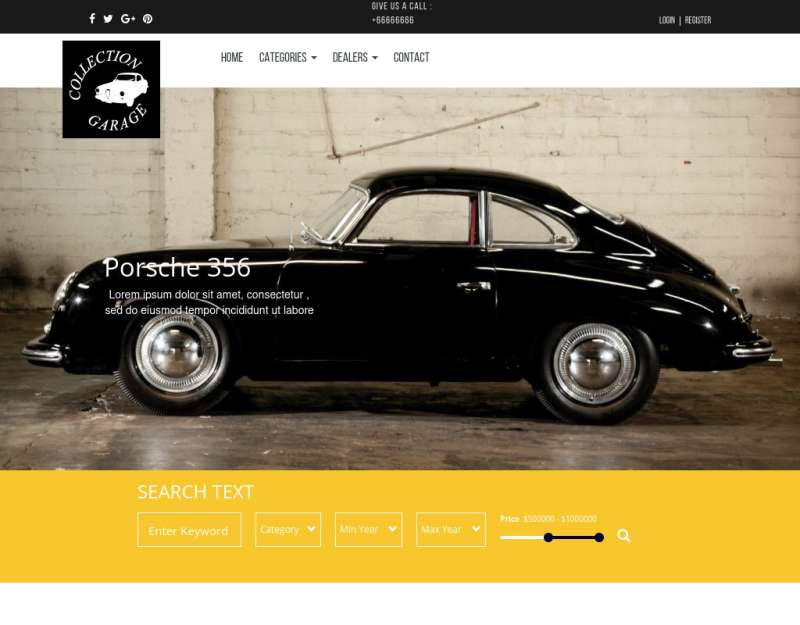 Bootstrap响应式汽车收藏市场网站模板