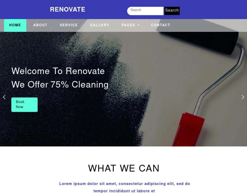 蓝色时尚的html5清洁家政服务网站模板