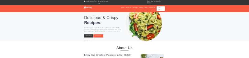 红色的美食料理餐厅响应式网站模板