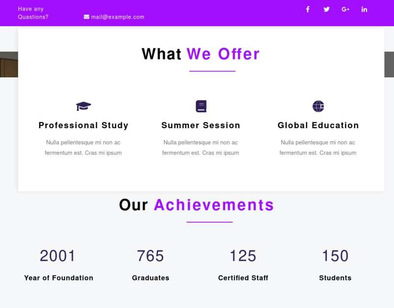 紫色html响应式课程教育培训机构网站模板