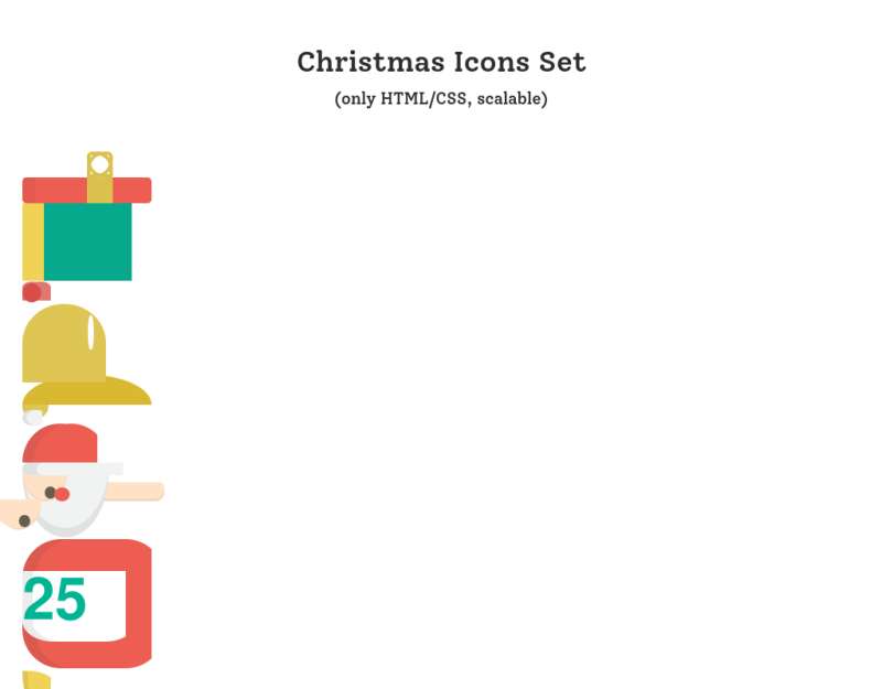 可爱的CSS+HTML圣诞节图标