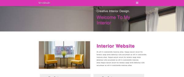 紫红色HTML创意室内设计网站模板