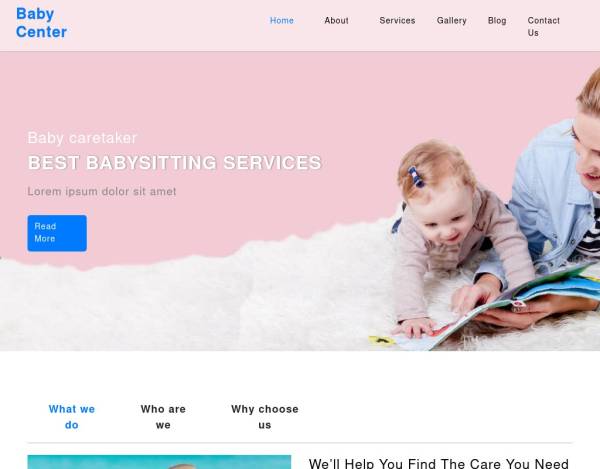专业的婴儿护理保姆服务网站模板