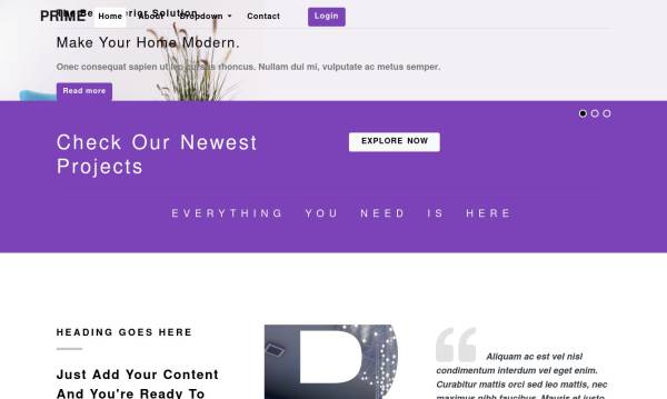 紫色html家居软装室内设计网站模板