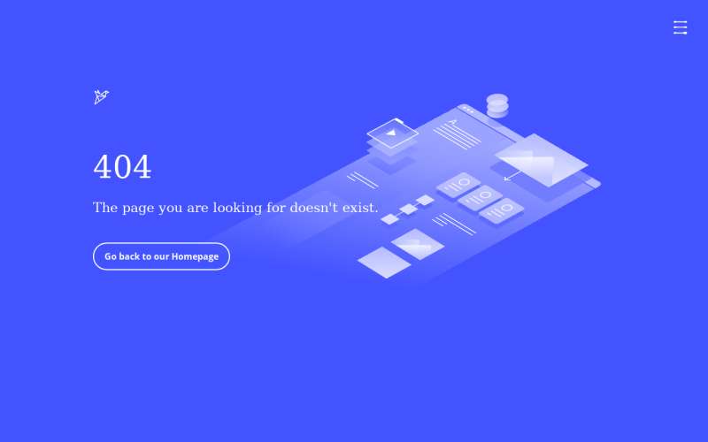 蓝色商务风格404错误页面