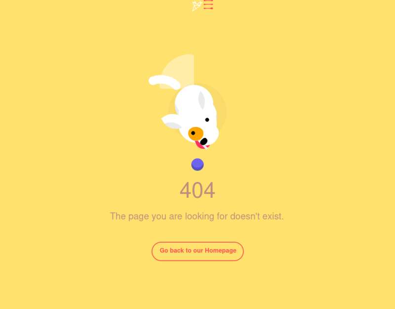 可爱的狗狗404动画页面