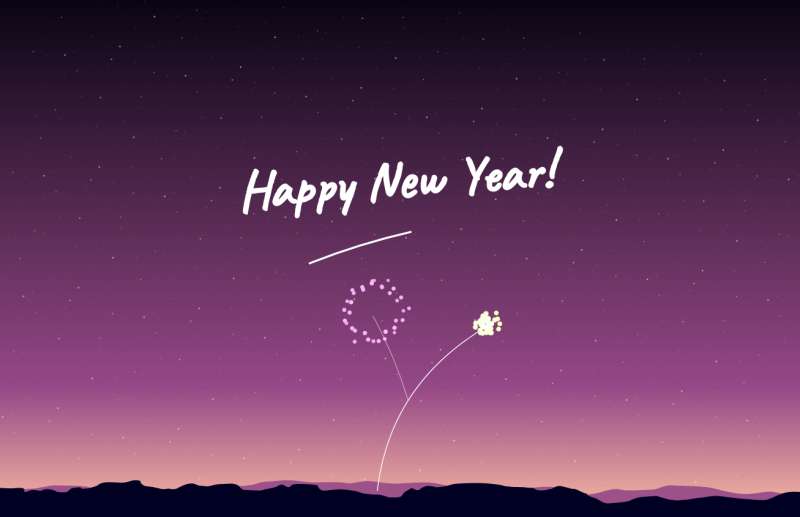 精美的烟花动画新年快乐HTML网页