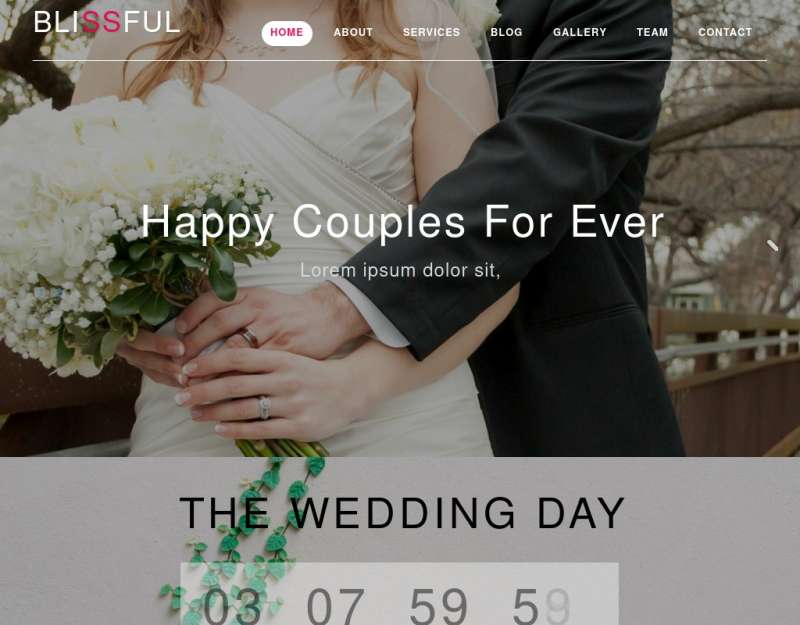 响应式html粉色宽屏婚礼服务网站模板