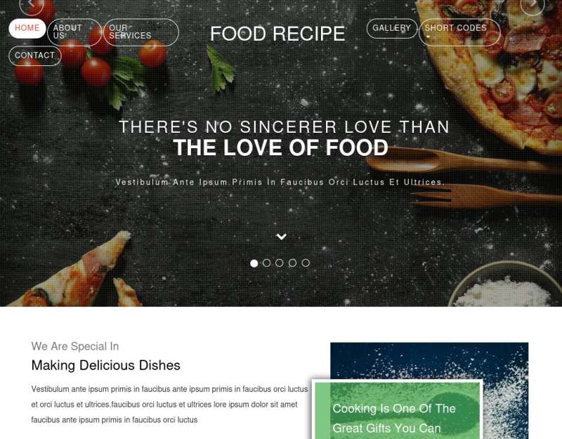 扁平设计HTML响应式餐饮行业网页模板