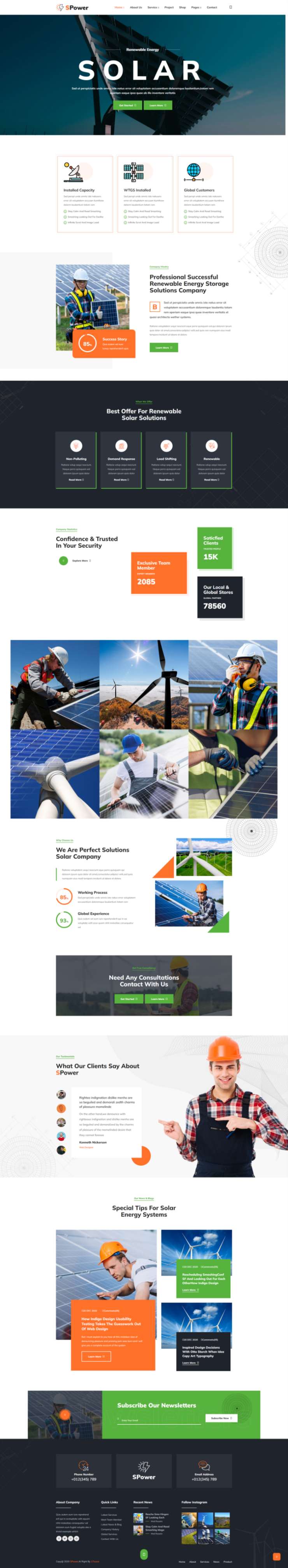 新能源网站模板，通用的环保企业网站模板html
