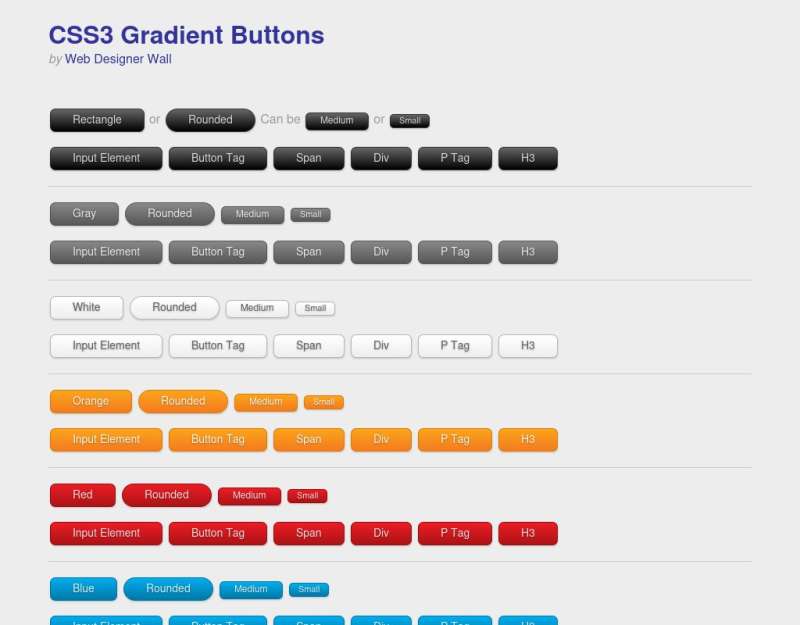 css3 button多组渐变按钮样式css3 gradient属性制作渐变按钮样式