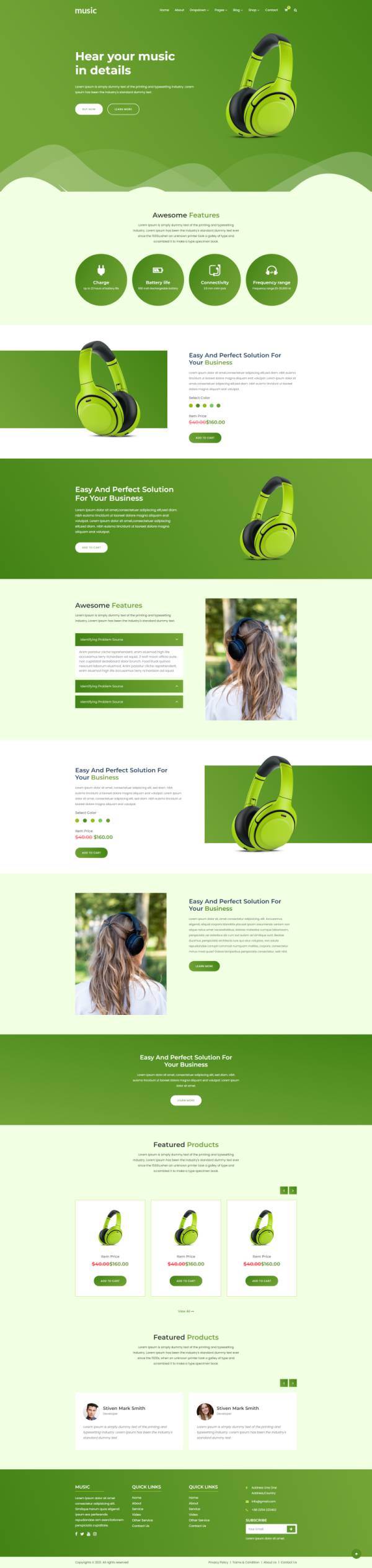 耳机网页设计，HTML耳机品牌网站模板