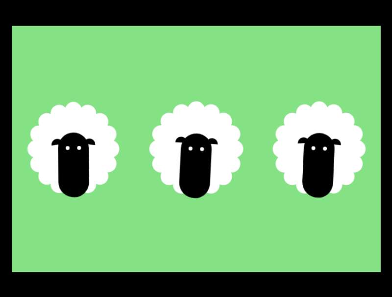 网页插图制作，可爱动态绵羊素材绿色背景