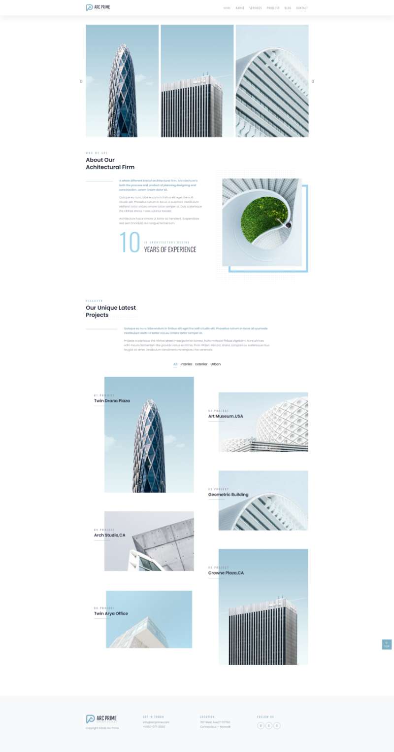 设计公司网站模板，大气建筑设计公司网页设计