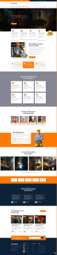 工厂网页设计，橙色制造业网站模板