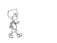 行走动画gif，有趣素描男孩动态素材
