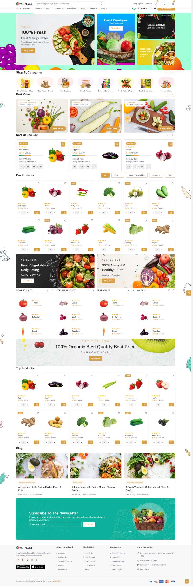 网页制作与设计，通用果蔬销售网页模板