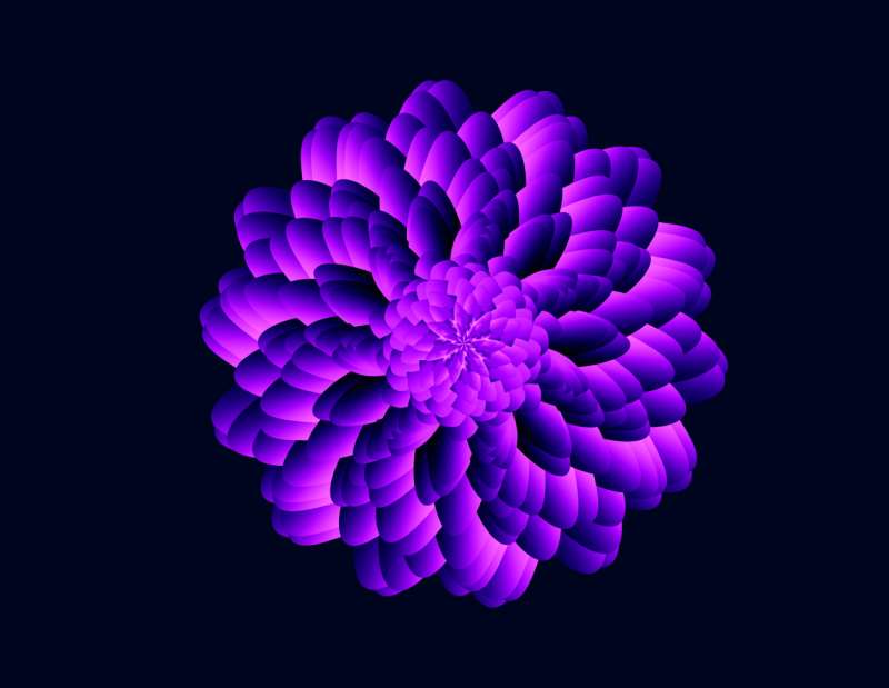 紫花动图制作，创意花型设计素材