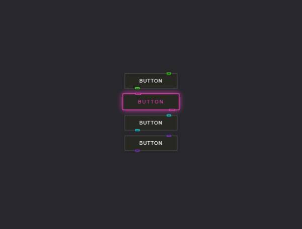 按钮UI设计，漂亮霓虹灯动画效果