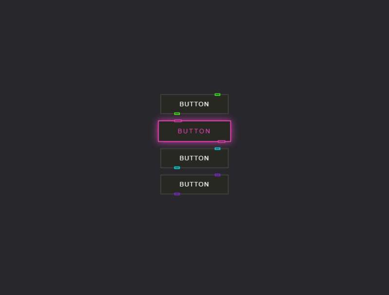 按鈕UI設計，漂亮霓虹燈動畫效果