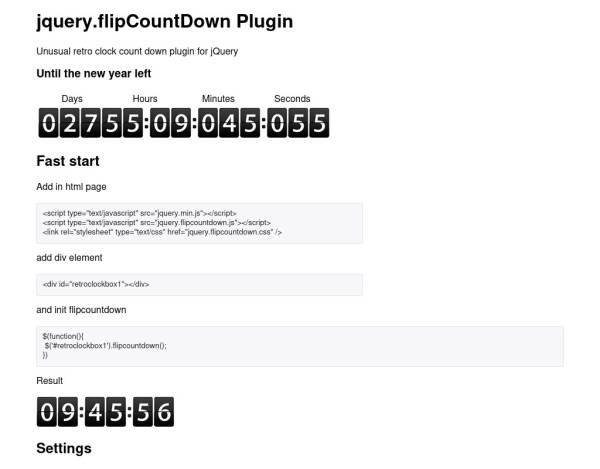 jquery.flipcountdown翻页定时器倒计时插件支持时分秒倒计时时间表