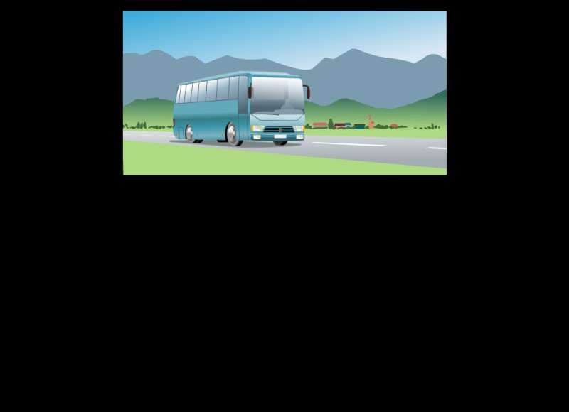 公路上行驶的大巴客车flash动画下载