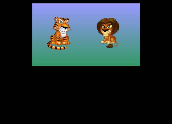 卡通的老虎和狮子flash动画素材
