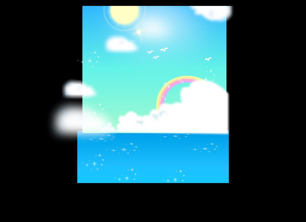 卡通夏日海面上波光閃爍flash場景動畫