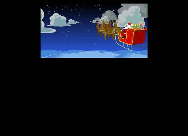 空中行走的圣诞老人拉雪橇flash素材