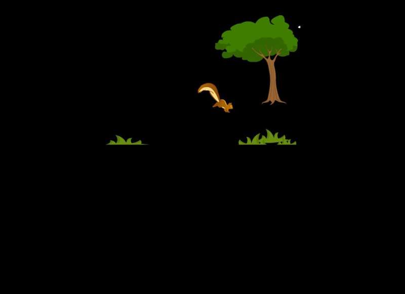 围着树乱跳的松鼠flash动画素材