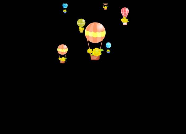 装满菊花的热气球flash动画素材