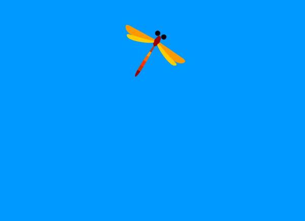 卡通挥着翅膀的蜻蜓flash动画素材