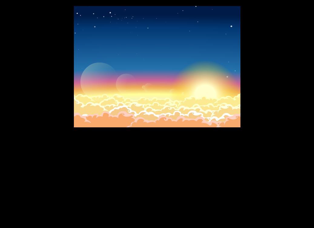 卡通翻動(dòng)的云海日出flash動(dòng)畫素材