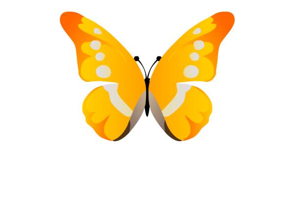 金黄色挥着翅膀的蝴蝶flash动画素材