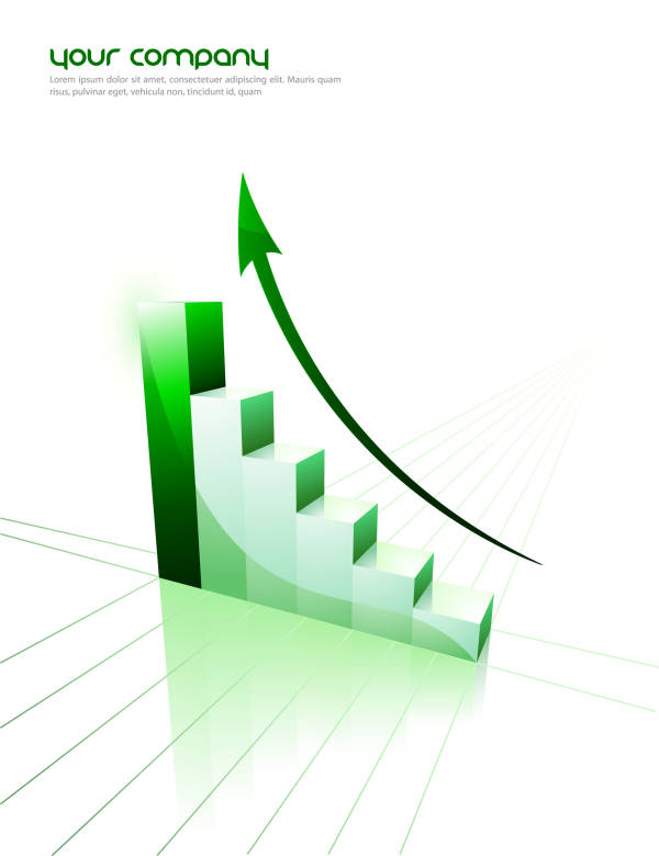 商业立体绿色的阶梯公司业绩上涨标示图片jpg下载