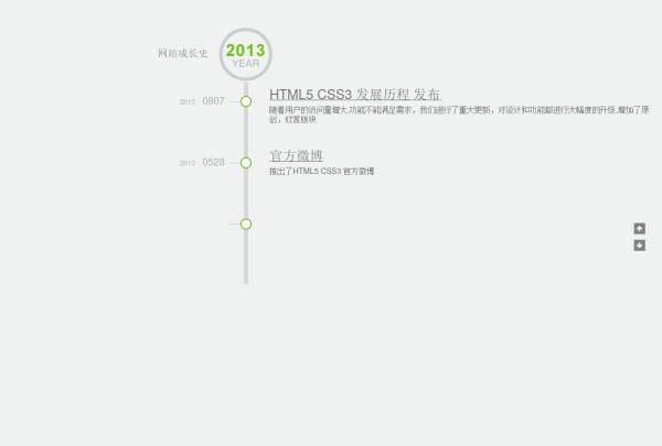 jquery css3创意的鼠标滚动列表文字左右飞出显示网站成长历程