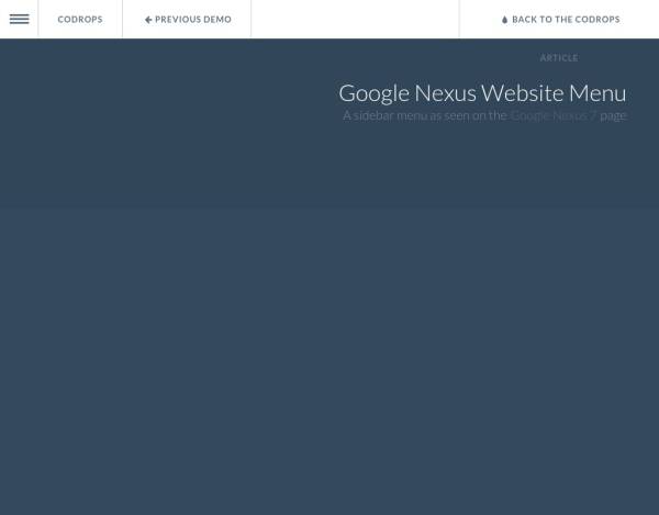 modernizr.custom框架制作html5谷歌Nexus网站侧边滑动菜单