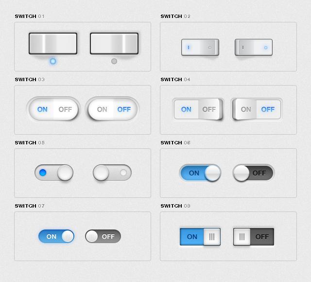 iphone界面風格的立體的開關(guān)按鈕psd素材下載