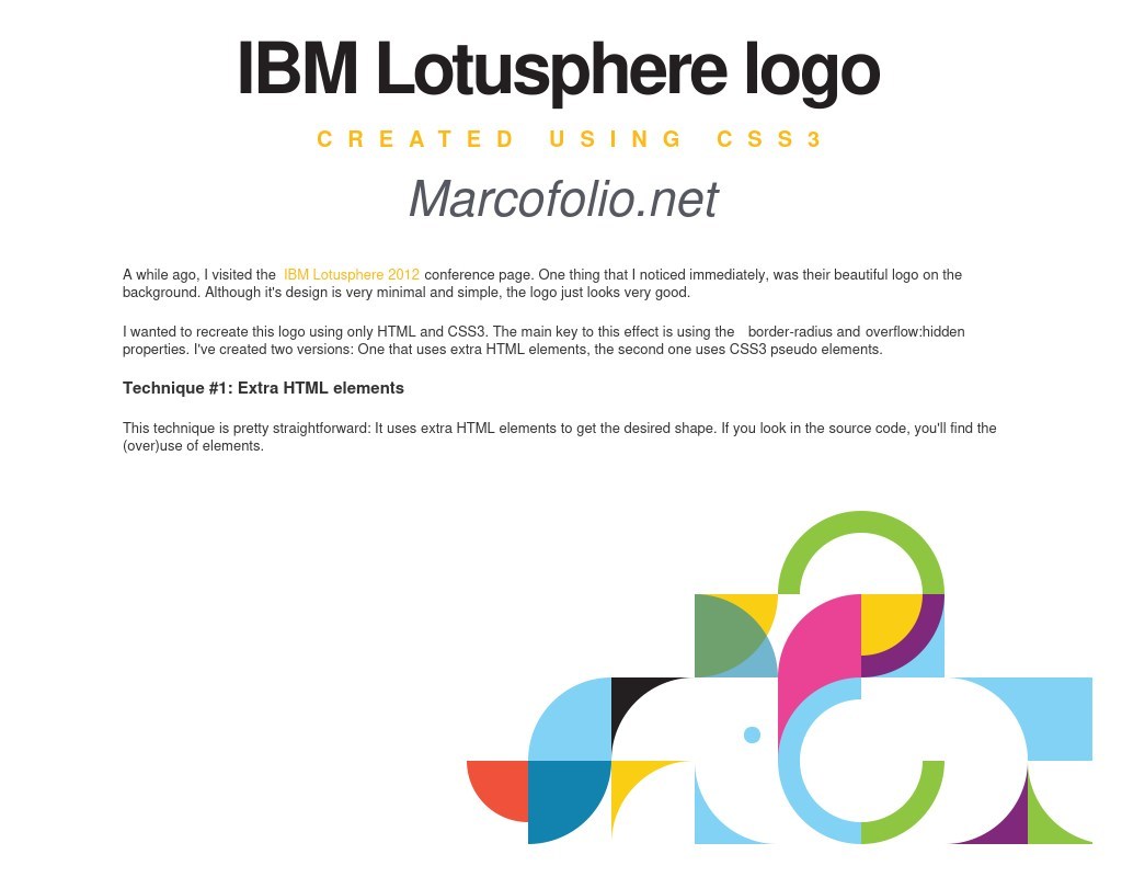 CSS3繪圖IBM標志Lotusphere logo樣式代碼