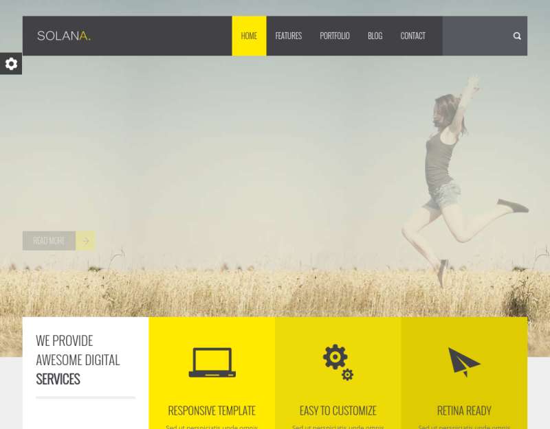 黄色网页设计公司响应式html5模板下载