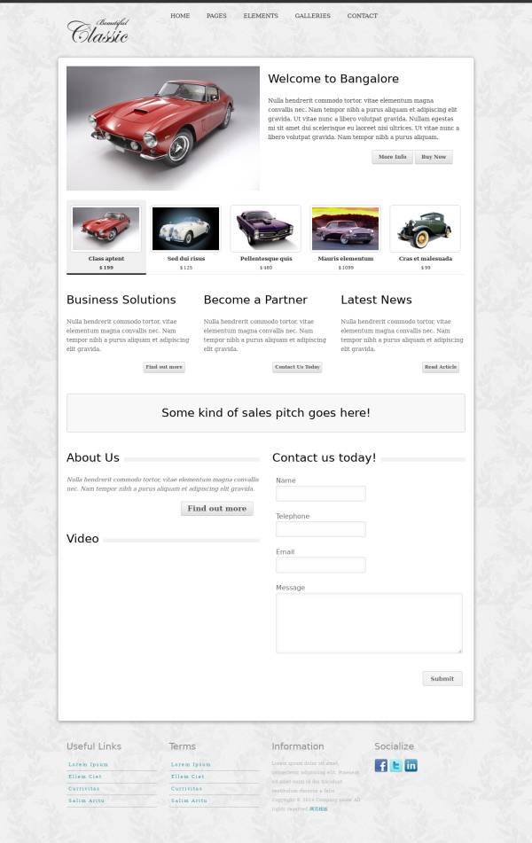 灰色大气的响应式汽车销售网站模板