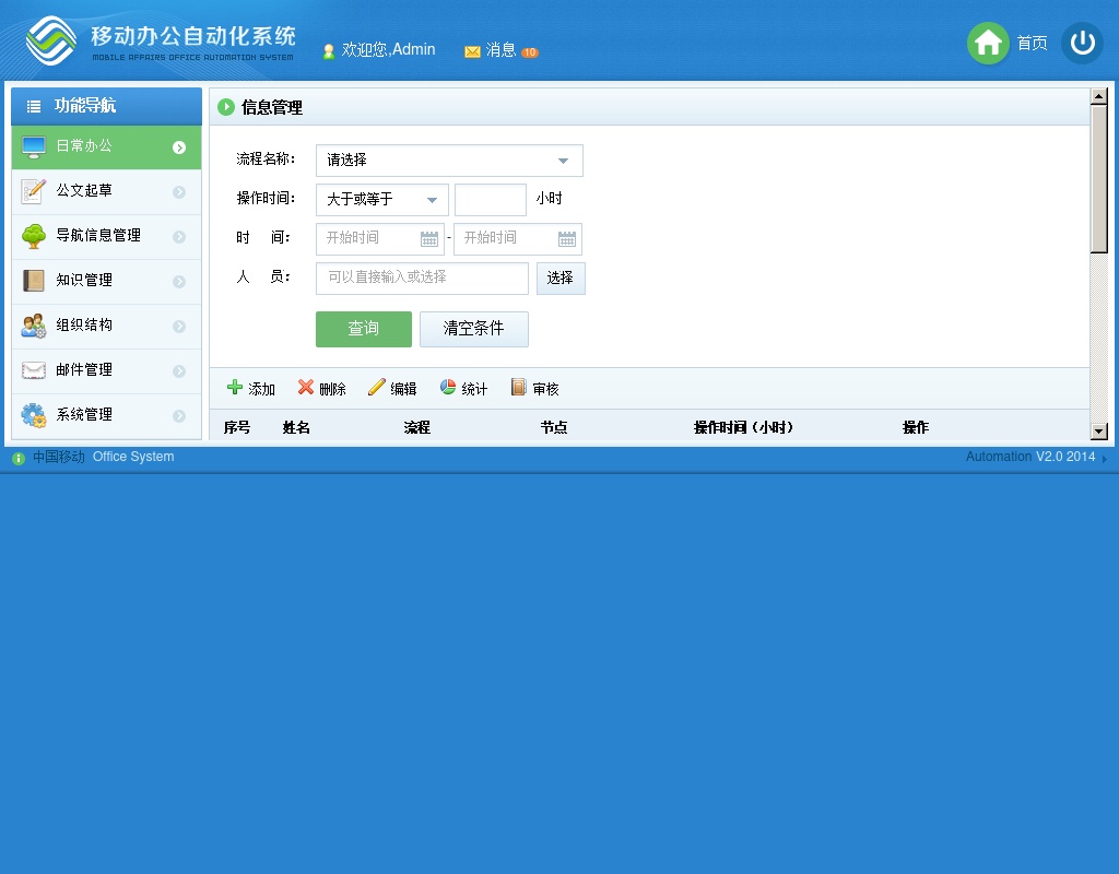 藍(lán)色簡(jiǎn)潔版企業(yè)內(nèi)部OA管理系統(tǒng)模板源碼