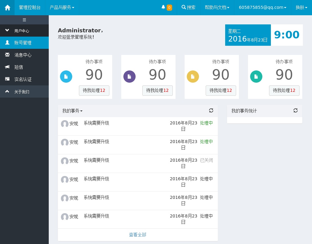 仿阿里云后臺管理界面模板html源碼